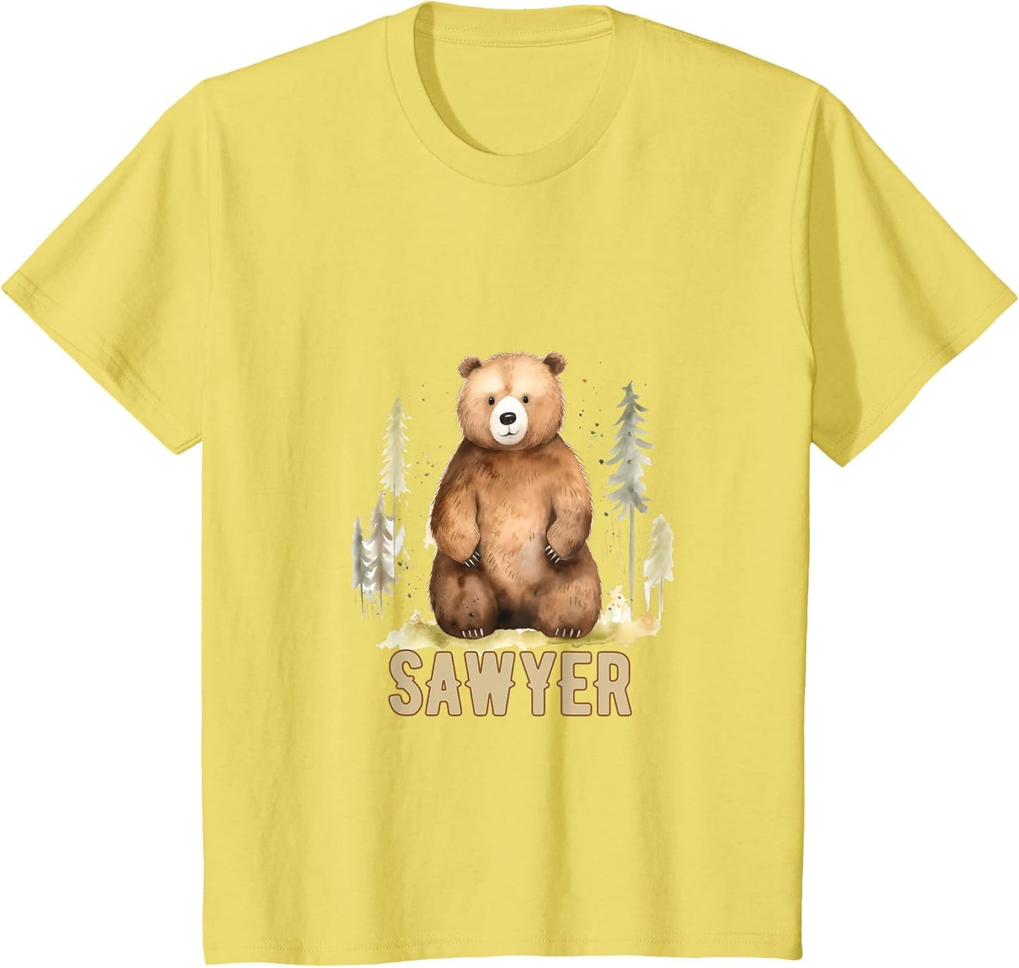 Kids Woodland Bear Forest Animals Personalized Sawyer