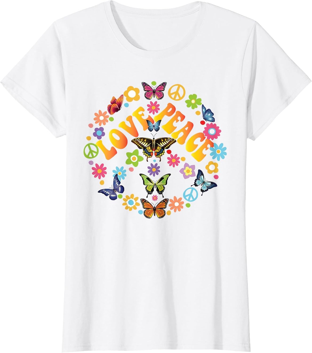 Peace Love Butterfly 60s 70s Tie Dye Vintage Hippie Costume