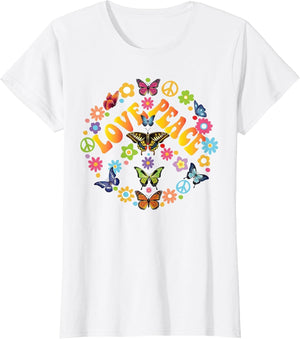 Peace Love Butterfly 60s 70s Tie Dye Vintage Hippie Costume