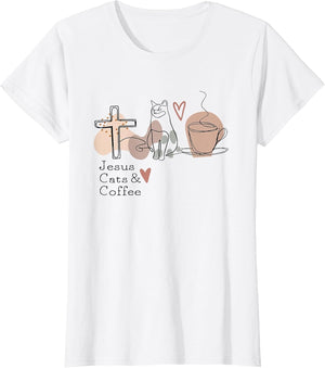 Jesus Cats and Coffee Minimalist Graphic Design