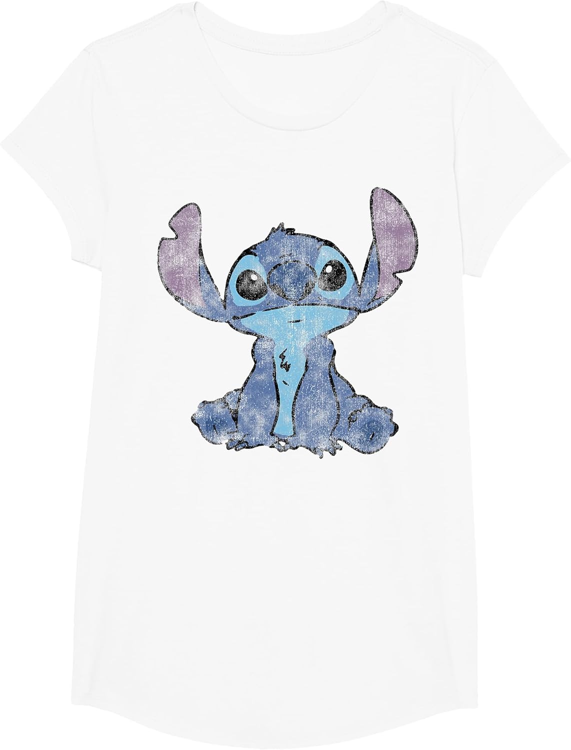 Disney Lilo & Stitch Distressed Stitch Portrait , Girls, White, Medium