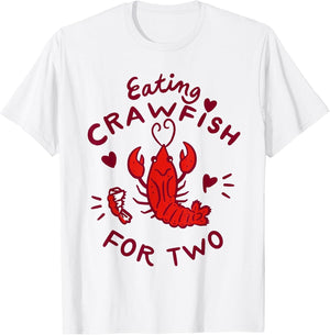 Eating Crawfish for Two Crawfish Boil Pregnancy Announcement