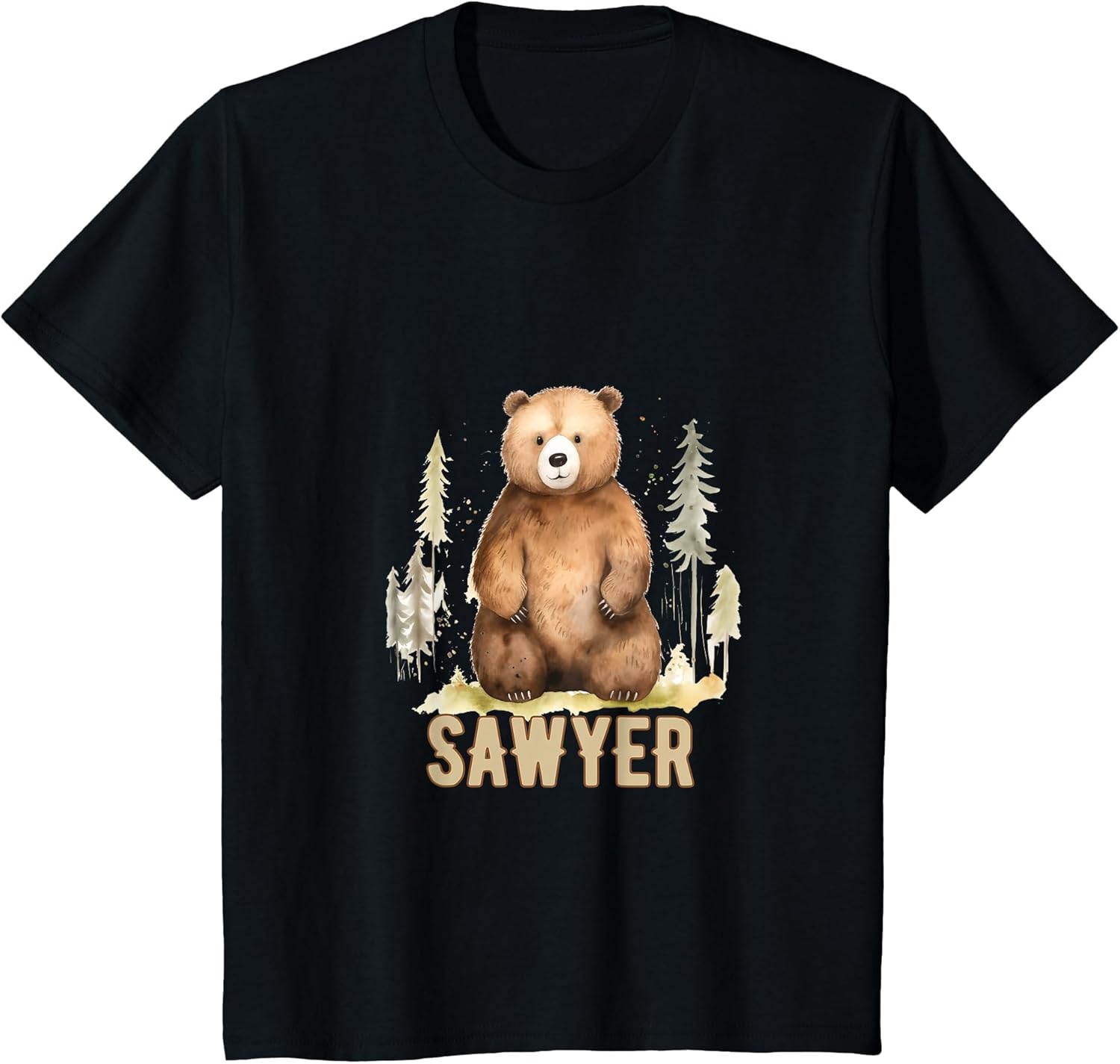 Kids Woodland Bear Forest Animals Personalized Sawyer
