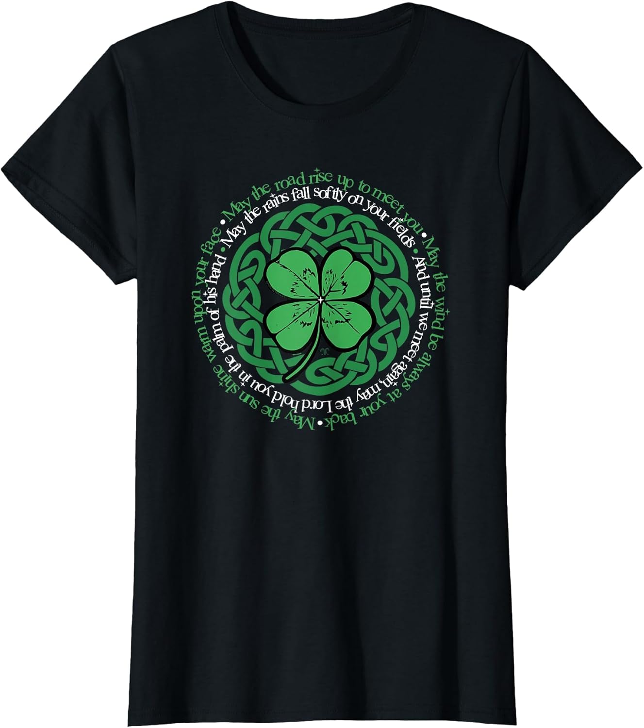 Irish Blessing, Celtic Knot & 4-Leaf Clover Luck Version B
