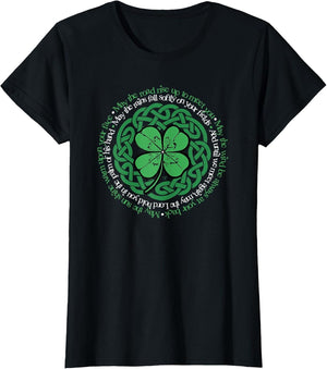 Irish Blessing, Celtic Knot & 4-Leaf Clover Luck Version B