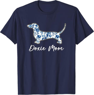 Dachshund Mom Doxie Dog Blue Chinoiserie Dog Lover Women