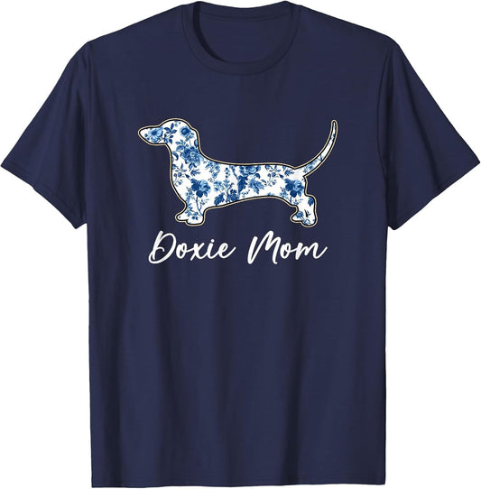 Dachshund Mom Doxie Dog Blue Chinoiserie Dog Lover Women