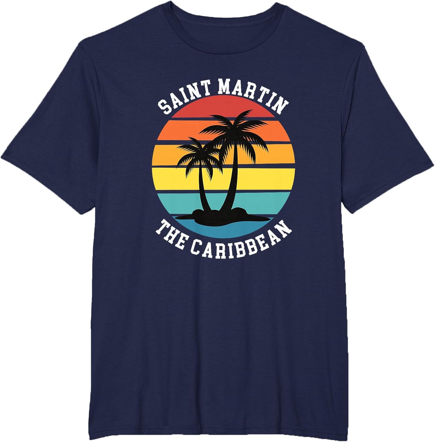Saint Marten The Caribbean Retro Sunset Palm Trees Vacation
