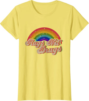 Narcotics Anonymous Hugs Not Drugs AA NA Sobriety Rainbow