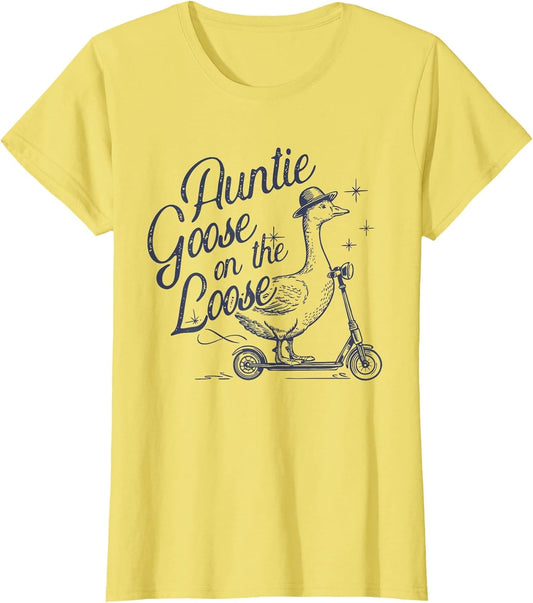 Auntie Goose on The Loose Funny Scooter Animal Retro