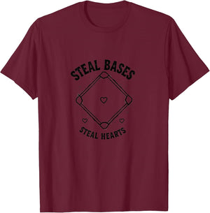 Steal Bases Steal Hearts Baseball Design