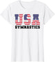 Gymnast Gymnastics USA American Flag 4th of July Girls Boys