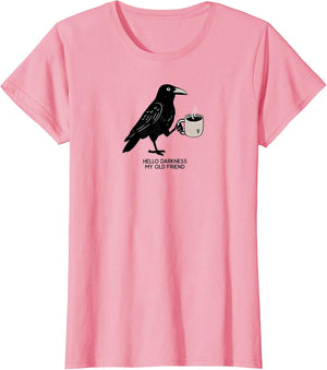 Hello Darkness My Old Friend Crow Coffee Spooky Halloween
