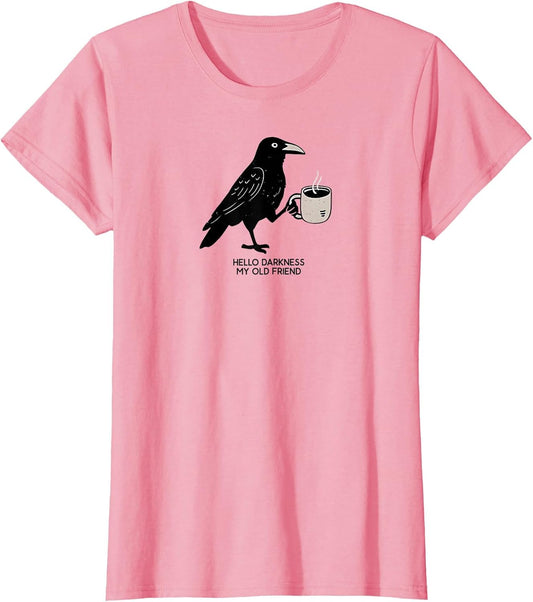 Hello Darkness My Old Friend Crow Coffee Spooky Halloween