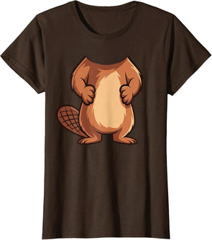 Beaver Shirt Adult Kids Men Women Brown Beaver Costume