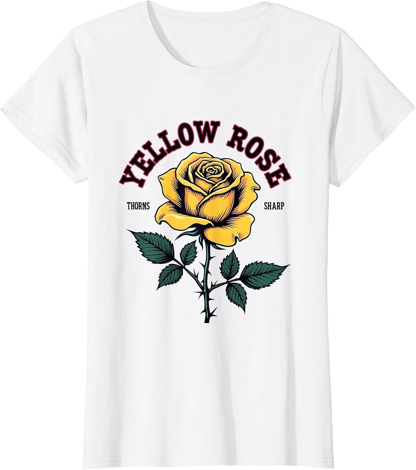 Yellow Rose Thorns Sharp Texas Pride Design