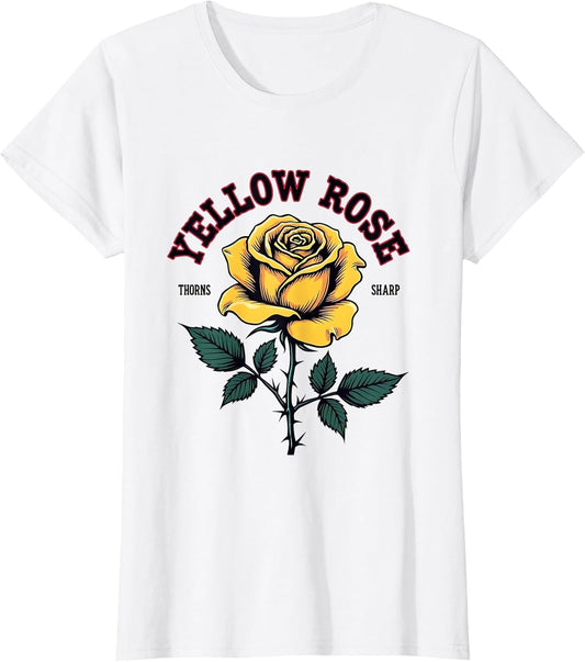 Yellow Rose Thorns Sharp Texas Pride Design