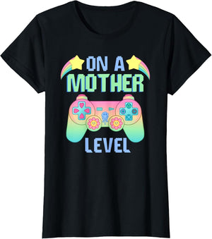 Funny Mothers Day On A Mother Level Gamer Mom Retro Gaming
