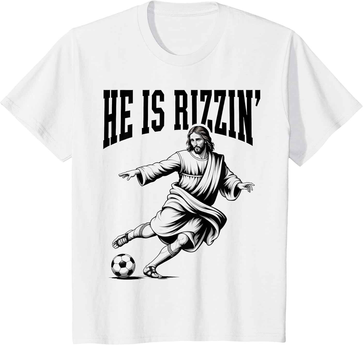 Rizzen Funny Sports Rizz He is Rizzin Jesus Playing Soccer