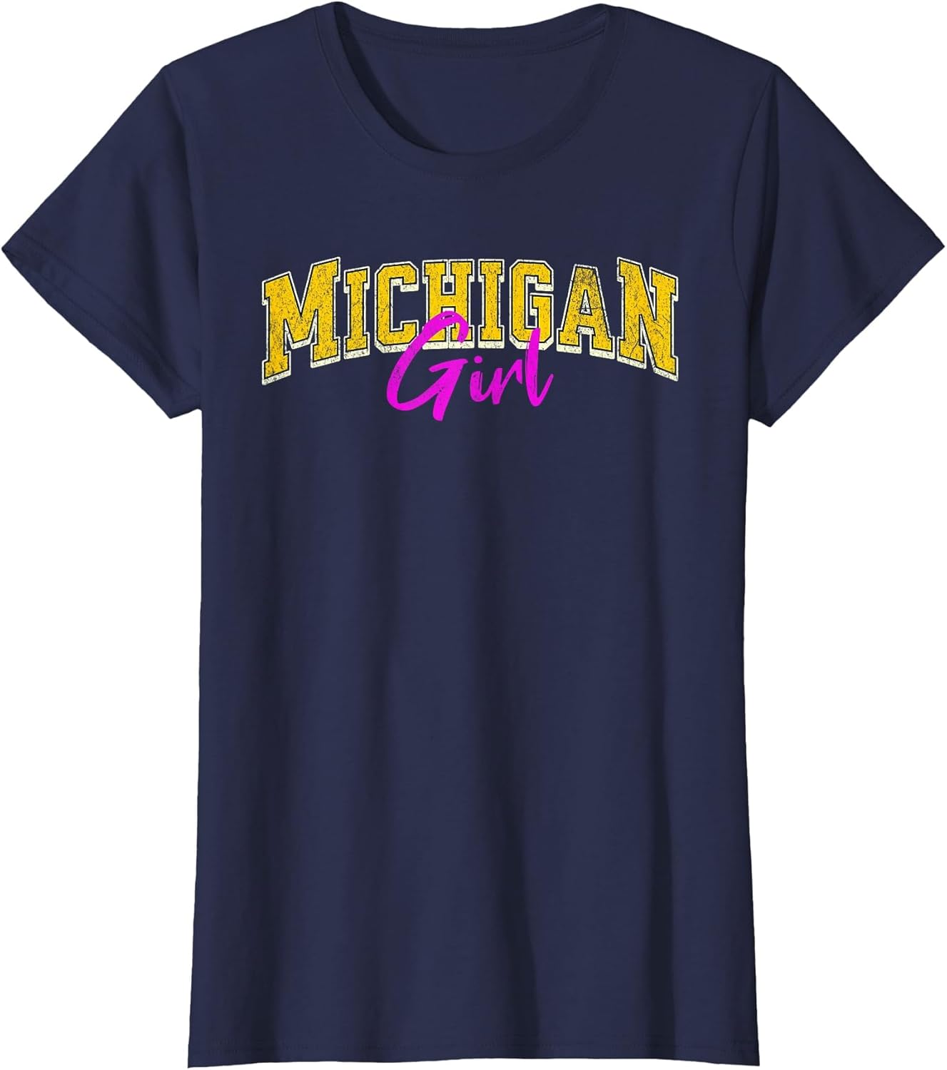Vintage Michigan Girl Retro Pink Michigan Women and Girls