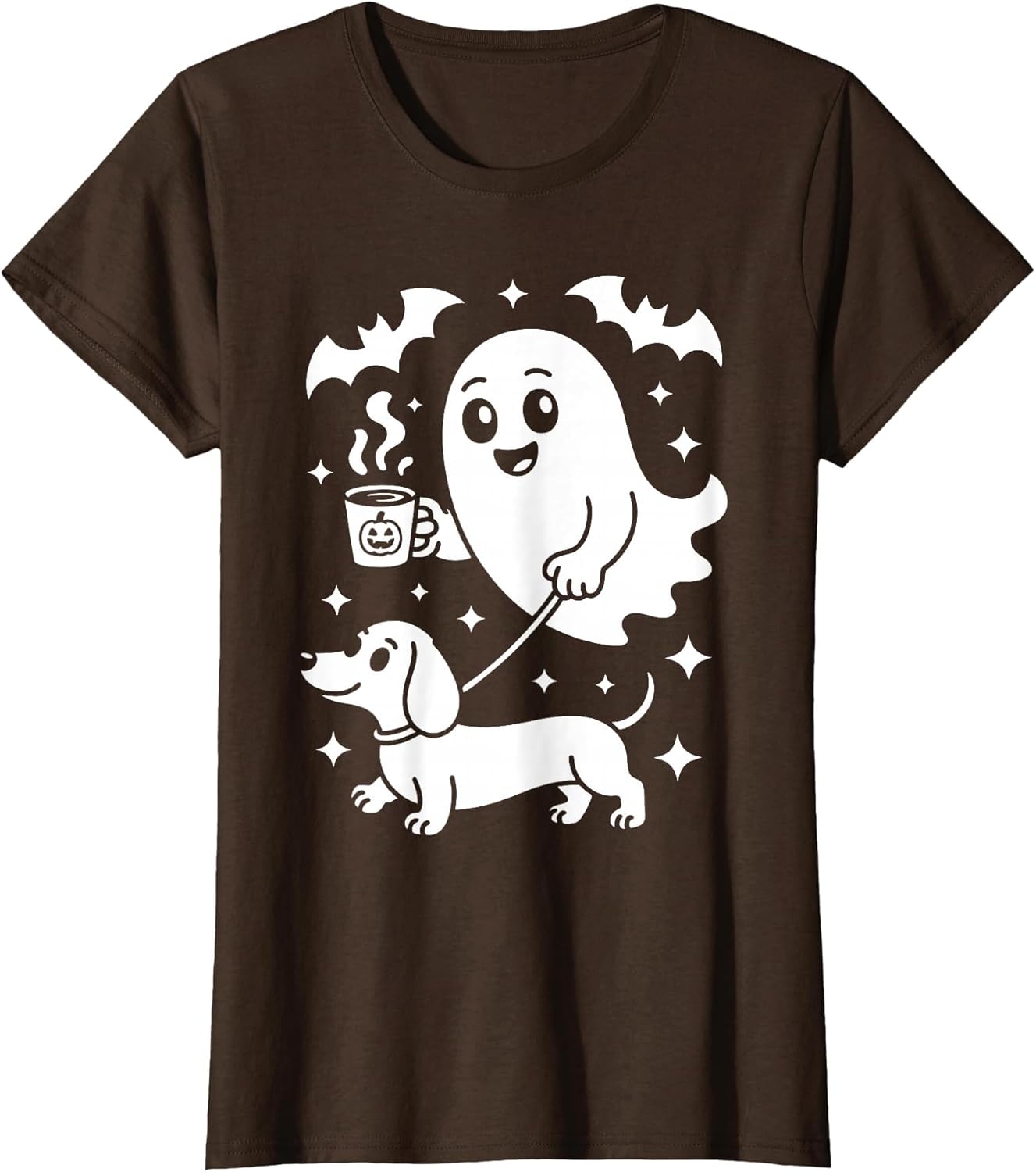 Cute Ghost Walking Dog Dachshund Coffee Halloween Costume