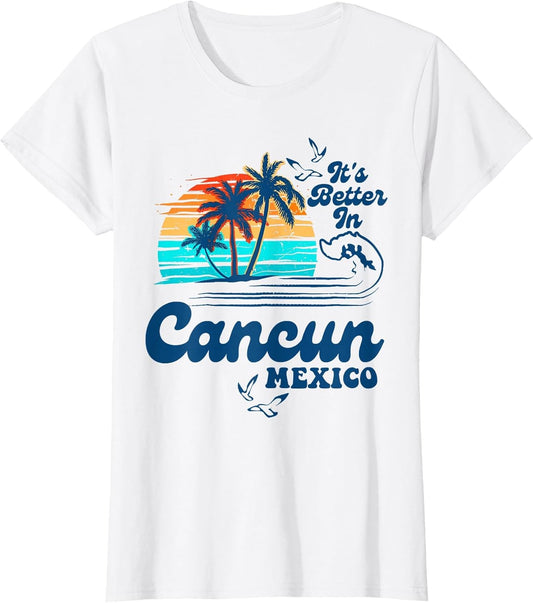 Cancun Mexico Beach Summer Vacation Retro Vintage 80's 70's