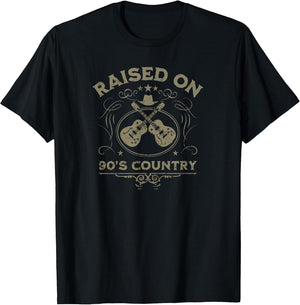 Raised On 90's Country Music Vintage Funny Retro Southern