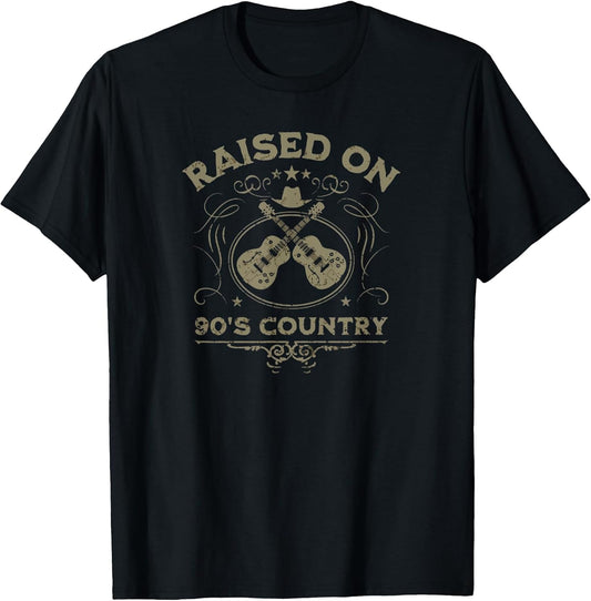 Raised On 90's Country Music Vintage Funny Retro Southern