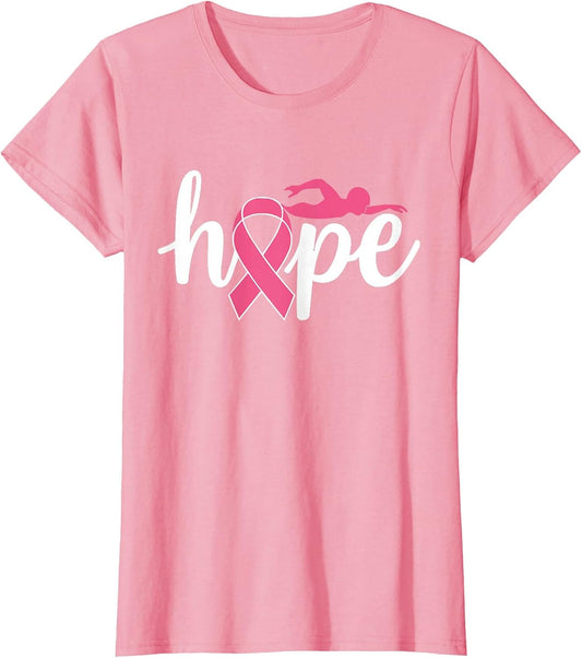 Swimming Breast Cancer Awareness Month Pink Ribbon