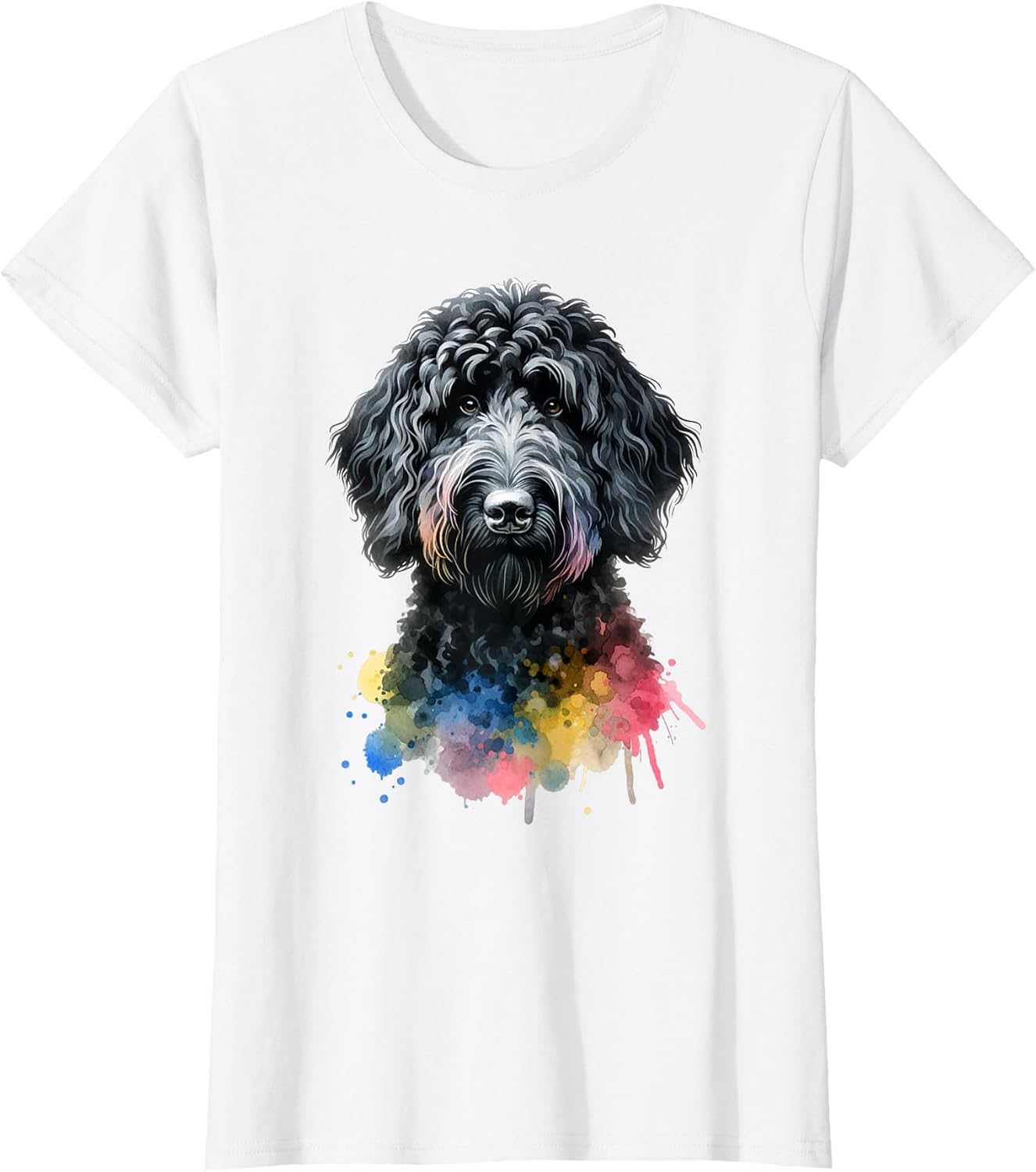 Black Labradoodle Dog Watercolor Artwork
