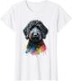 Black Labradoodle Dog Watercolor Artwork