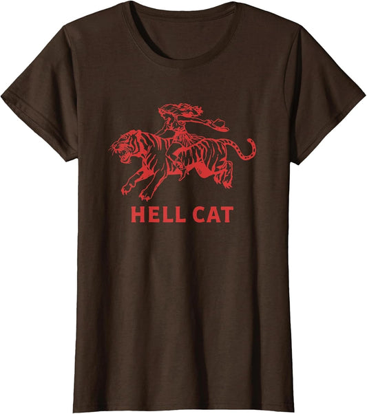 Cowgirl Riding Tiger Hell cat Vintage