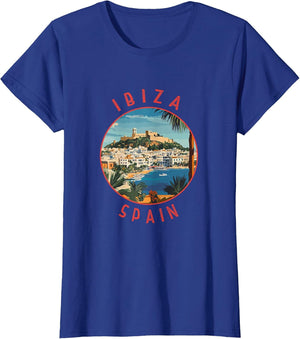 Ibiza Spain Retro Distressed Circle