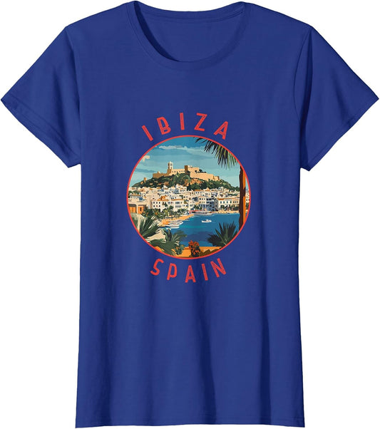 Ibiza Spain Retro Distressed Circle