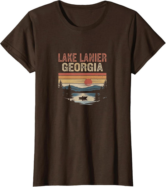 Retro Lake Lanier Georgia Art Design