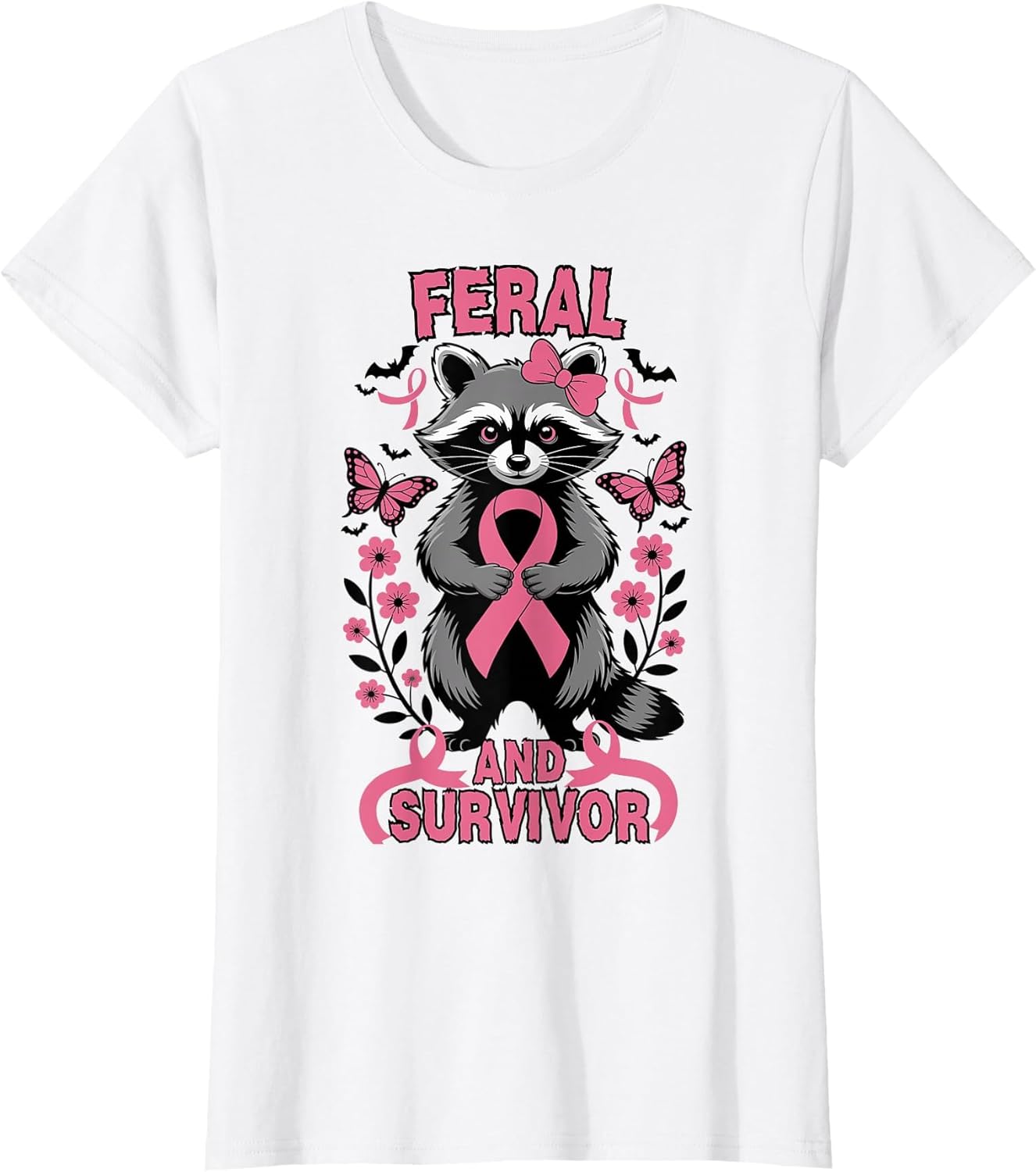 Raccoon Feral and Survivor Halloween Breast Cancer Awareness
