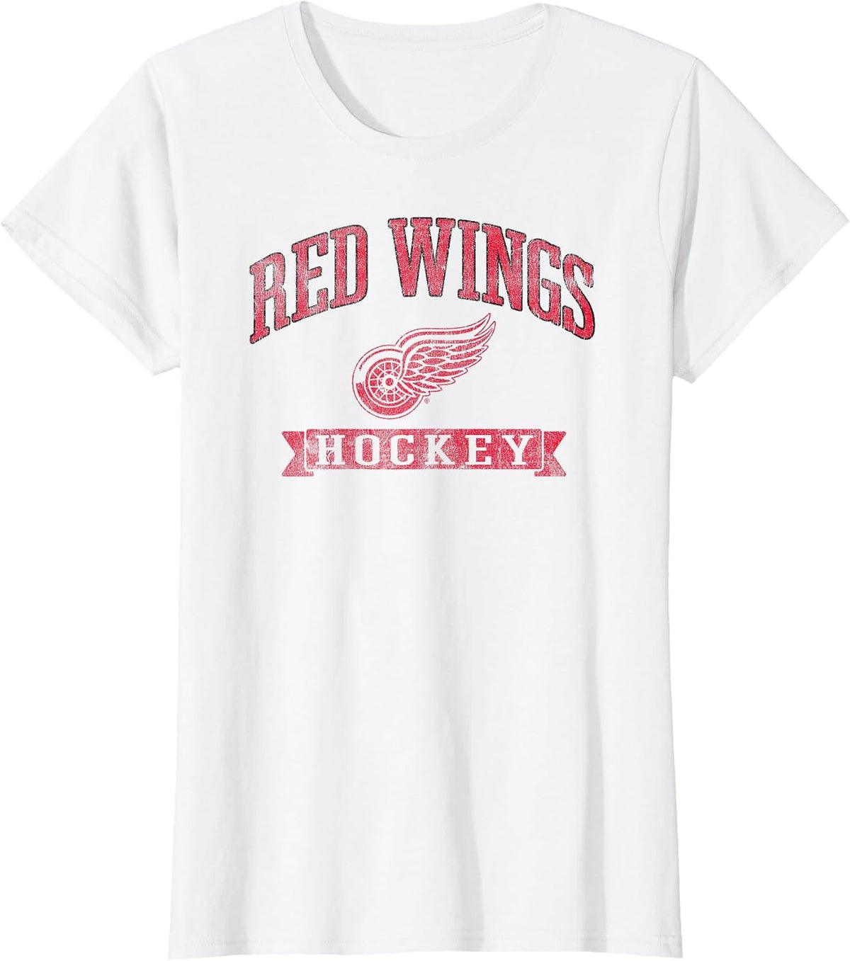 Detroit Red Wings Vintage Hockey White Officially Licensed