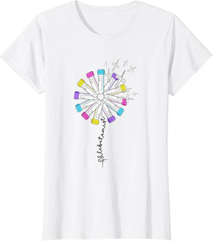 Phlebotomist Nurse Dandelion Butterflies Needle Rainbow