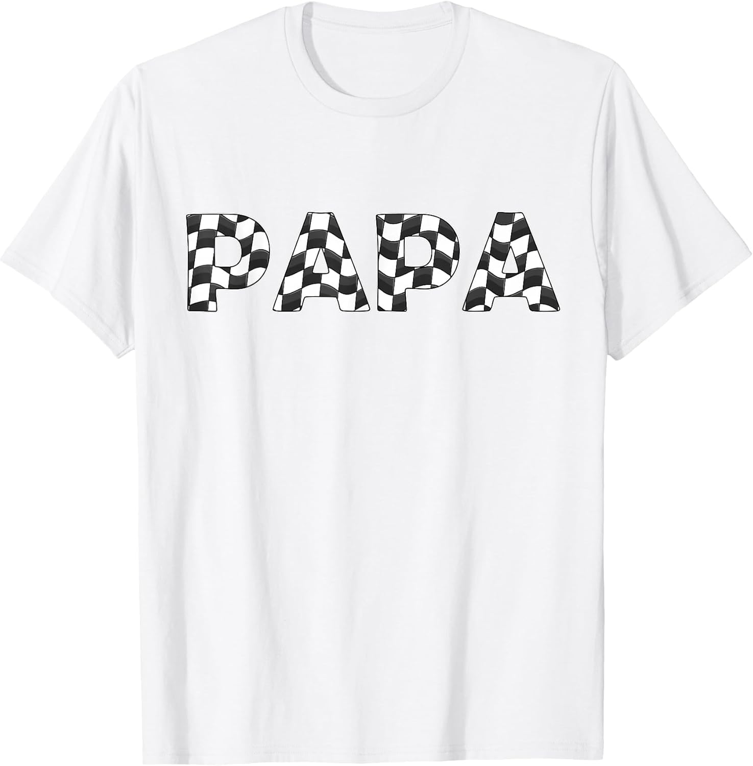 Checkered Race car Papa White Black Checkerboard Men Flag