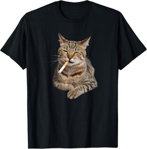 Funny Smoking Tabby Cat Meme Cigarette Kitty Lover Men Women