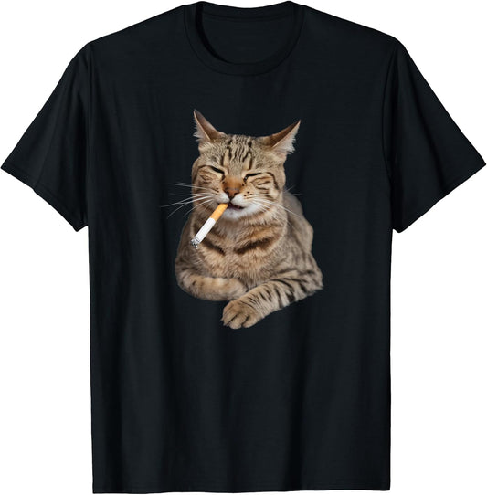 Funny Smoking Tabby Cat Meme Cigarette Kitty Lover Men Women