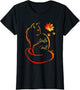 Hello Fall Cat Shirt Cat Autumn Leaves Kitten Lover