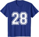 Number 28 Varsity Sports Team Jersey 28th Birthday 28 Years