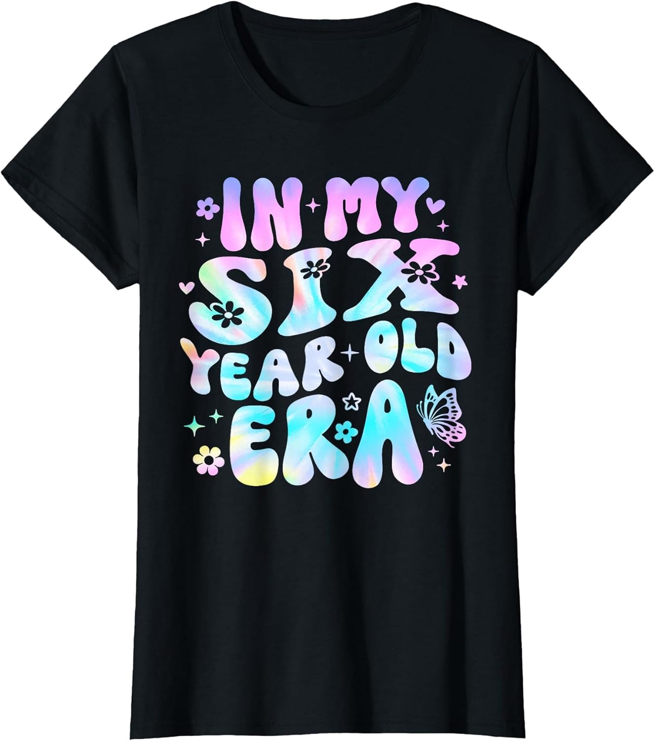 Groovy in My Six Year Old Era Girl 6th Birthday 6 Yrs Old