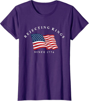 Rejecting Kings Since 1776 Patriotic USA Flag 4th of July