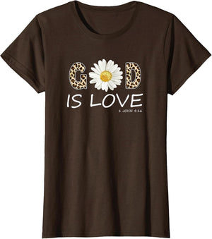 God is Love Cool Flower Christian Women Bible Verse