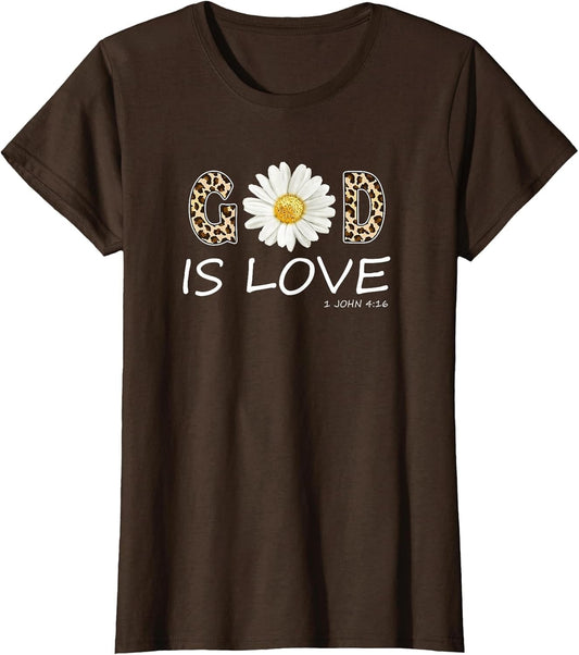 God is Love Cool Flower Christian Women Bible Verse