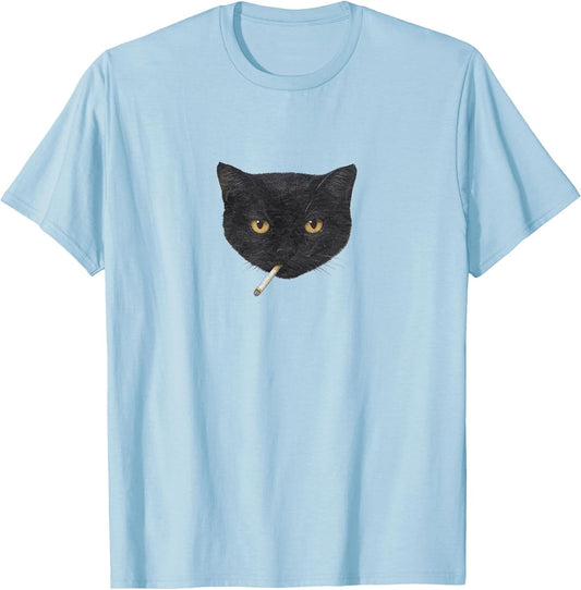 Black Cat Smoking a Cig Cigarette Cute