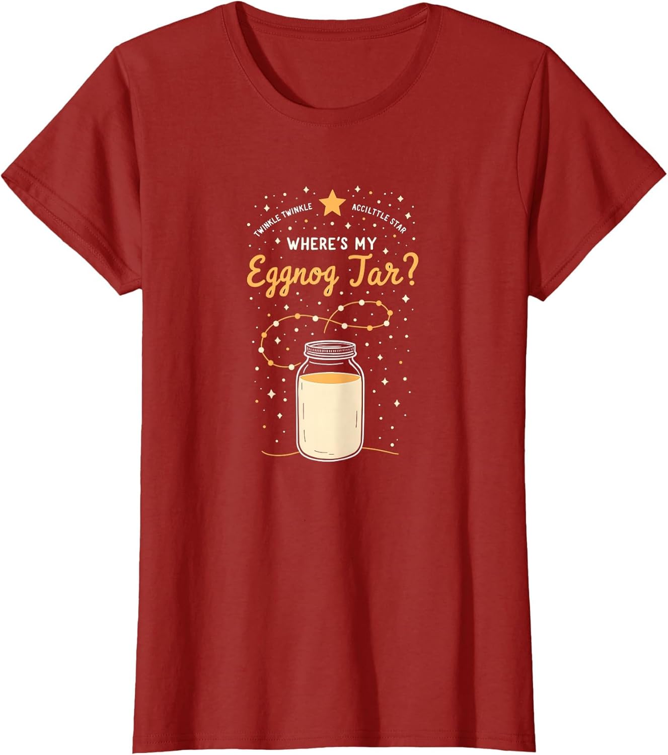 Christmas Twinkle Twinkle Where's My Eggnog Jar Holiday Top