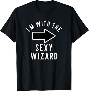 Couples Halloween Costume Shirts I'm with The Sexy Wizard